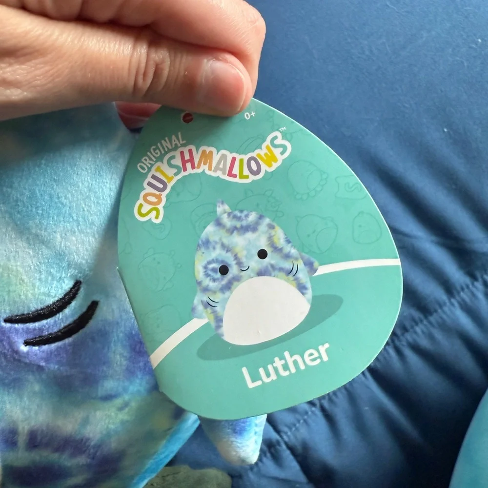 Squishmallows Blue and Green Tie-Dye Plush